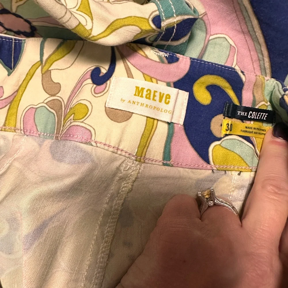 Anthropologie Maeve EUC Multicolor Wide-Leg Colette - Picture 4 of 6